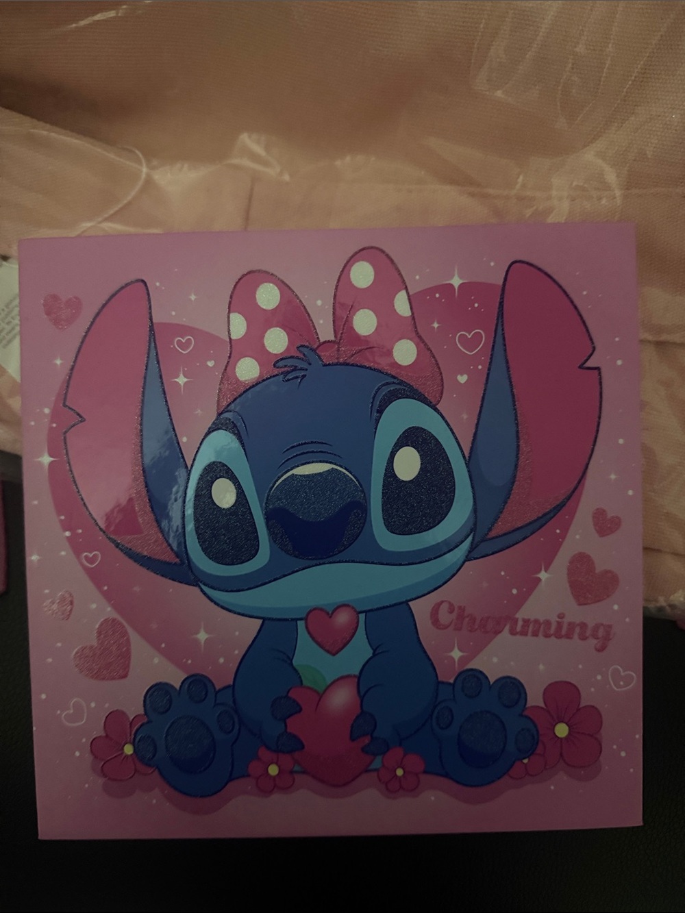 Stitch Valentine Canvas Art - Pink & Blue
